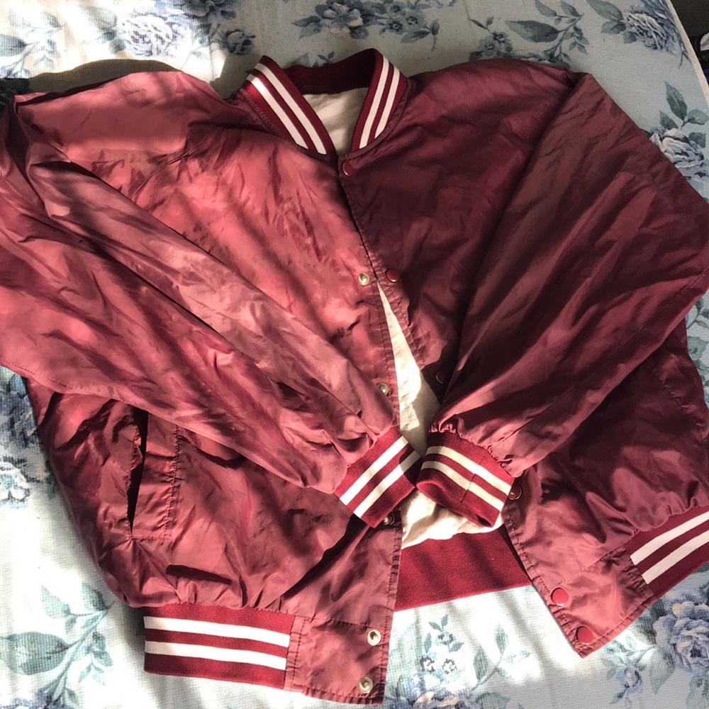 Maroon Bomber Jacket (size S mens)
